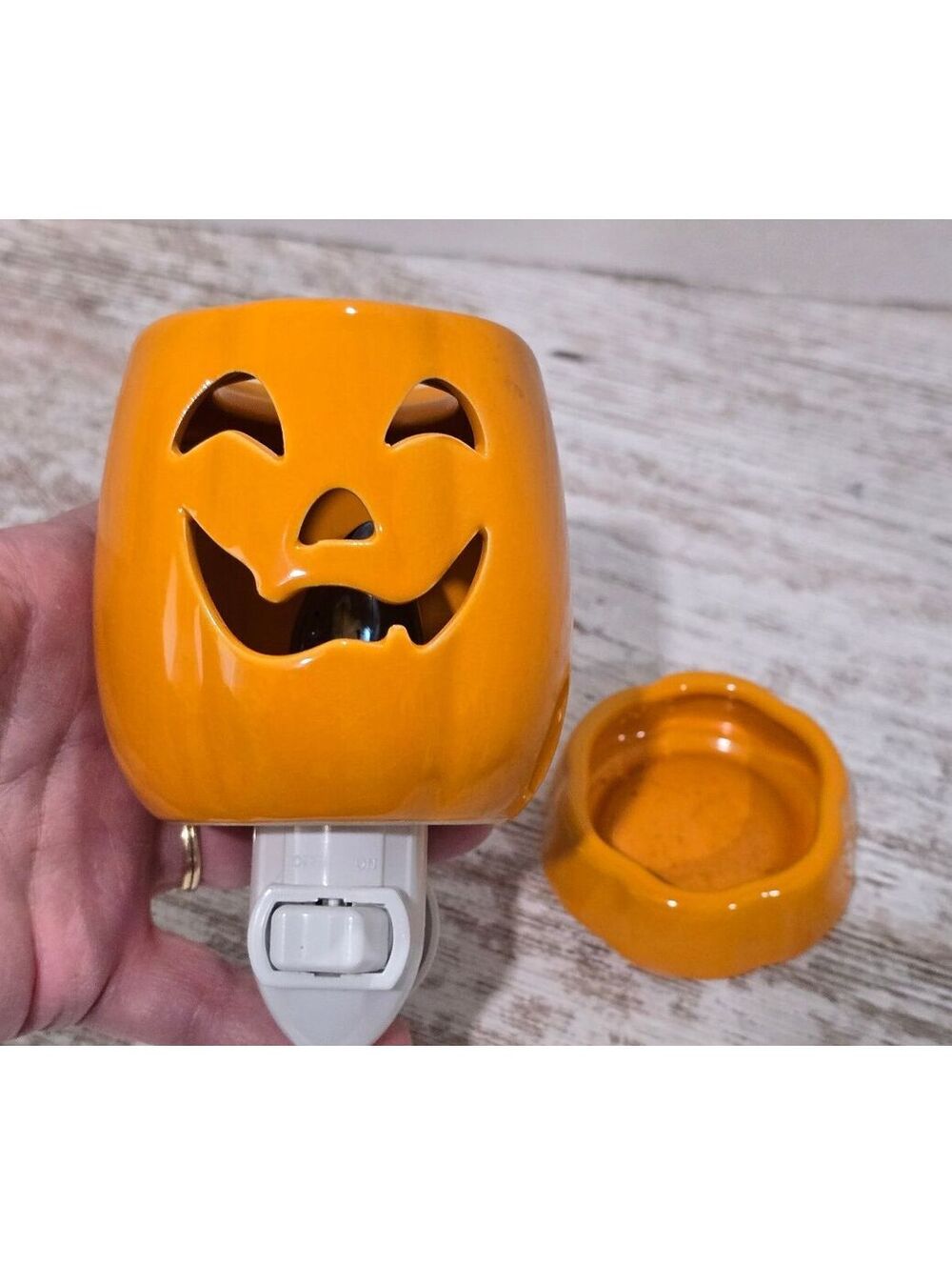 Vintage Ceramic Jack-O'-Lantern Plug-In Wax Warmer Halloween Decoration